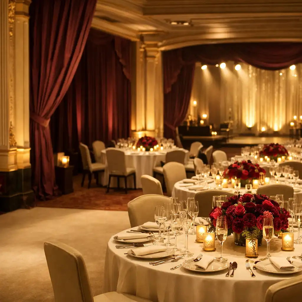 Formal consultation dinner in a gala room